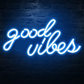 Good vibes Neon Sign Ice Blue
